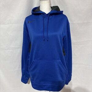 Nike Therma Fit Hoodie Mens Large Blue Kangaroo‎ Pocket Sweatshirt